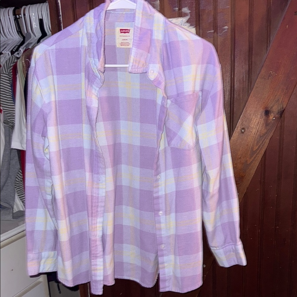 Levi's Girls Purple Plaid Shirt